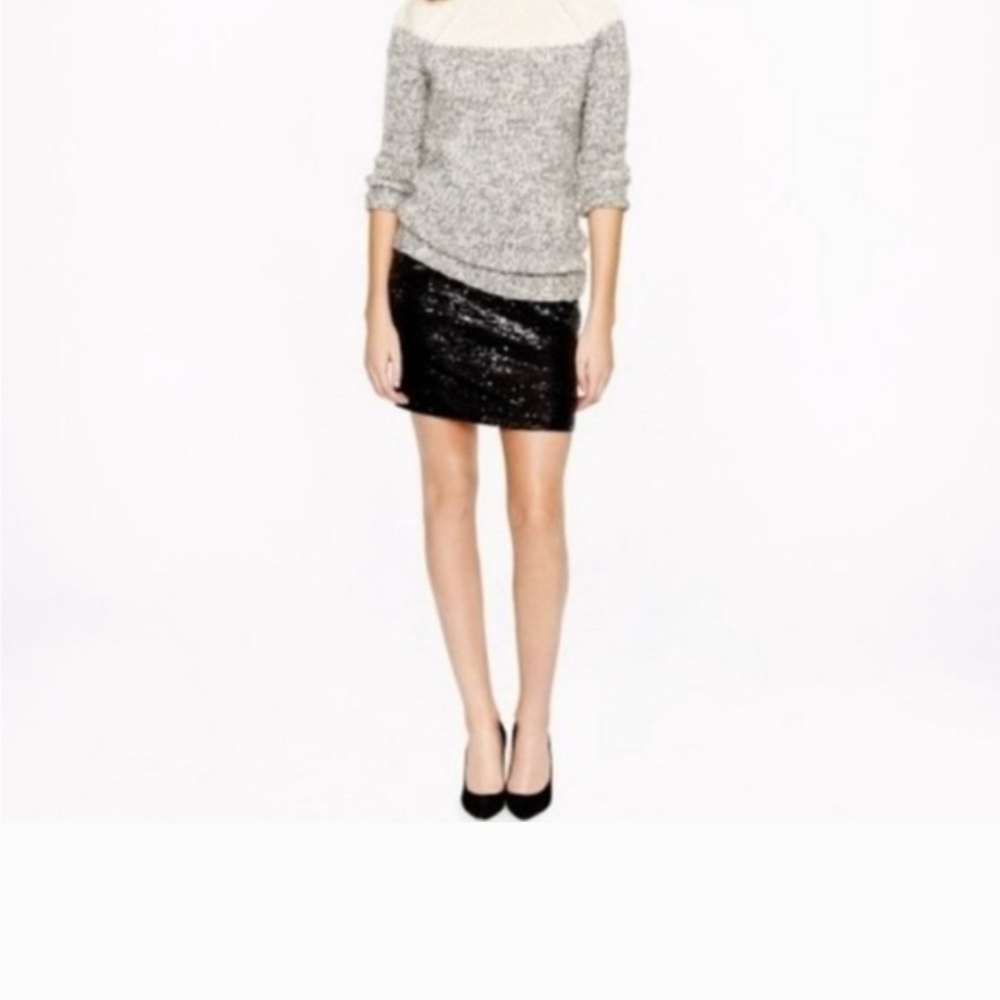 J.Crew Sequin Black Skirt